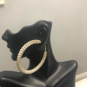 Bebe silver hoop earrings
